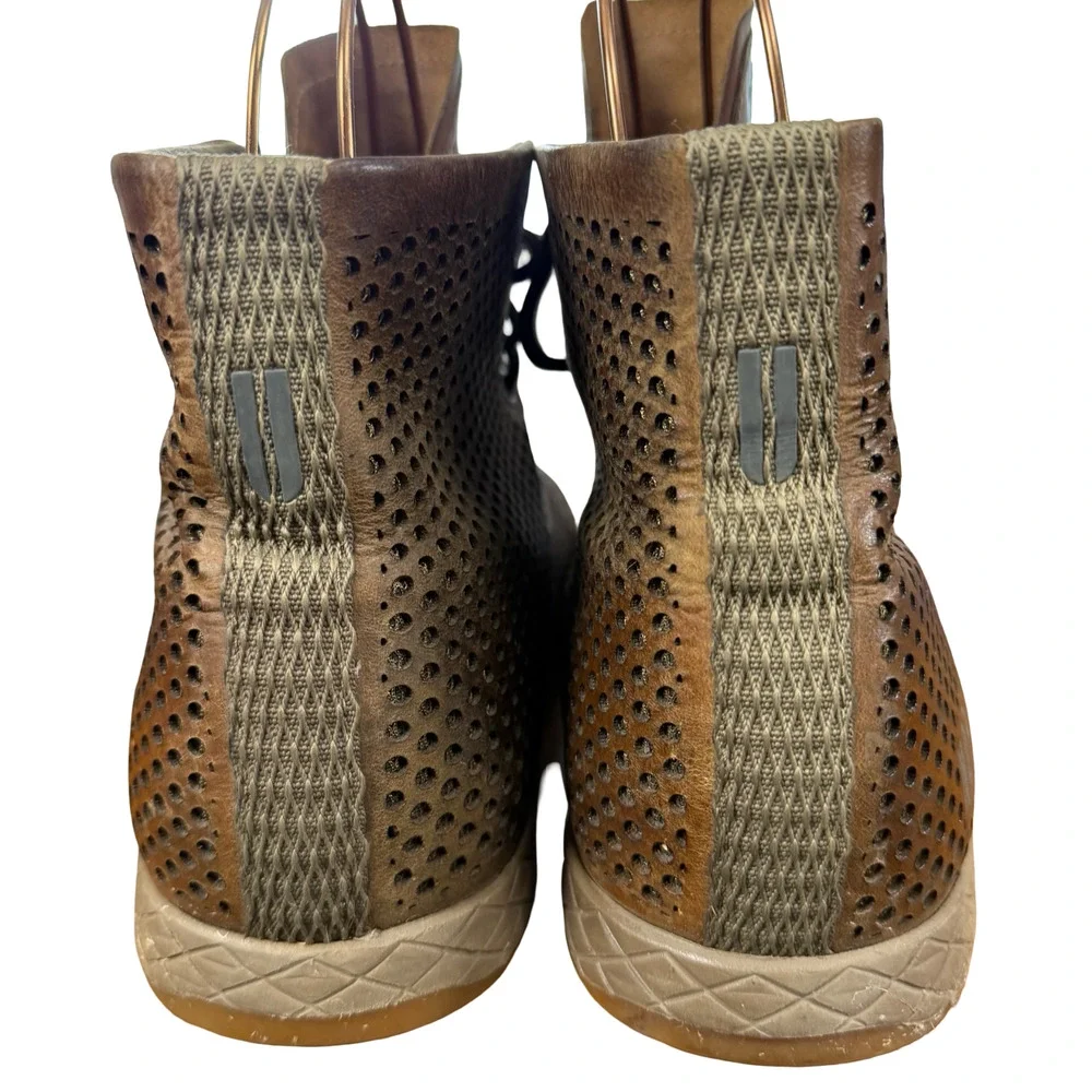 Nobull High Top Leather Brown Trainers Sneakers Boots Casual Shoes Perforated 11